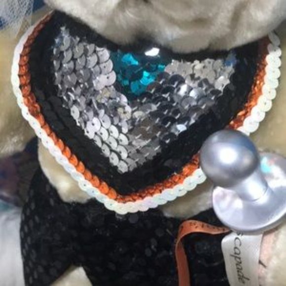 ๐ Escapade Plush Bear with a Sequin Diaper Bib Pacifier - Picture 6 of 10